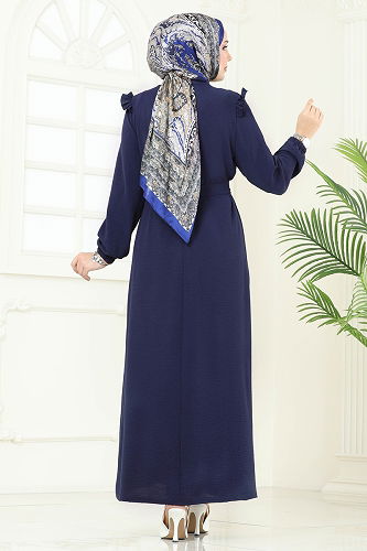 moda selvim عباءة كحلي PL9151 - Thumbnail