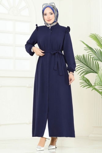 moda selvim عباءة كحلي PL9151 - Thumbnail