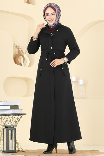 moda selvim Abaya PL9167 Black - Thumbnail