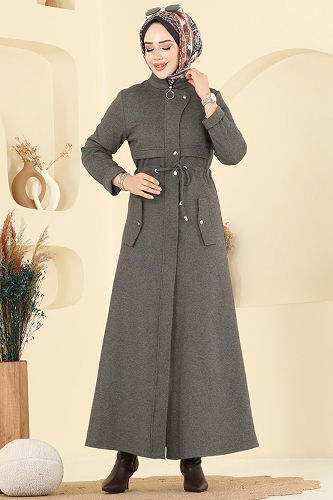 moda selvim Abaya PL9167 Brown - Thumbnail