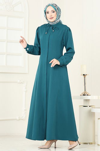 moda selvim Abaya PL9191 Petroleum - Thumbnail
