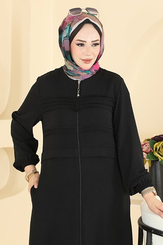moda selvim Abaya PL9224 Black - Thumbnail