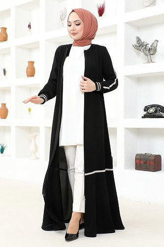 moda selvim ABAYA RBA2001-M Black Crocodile - Thumbnail