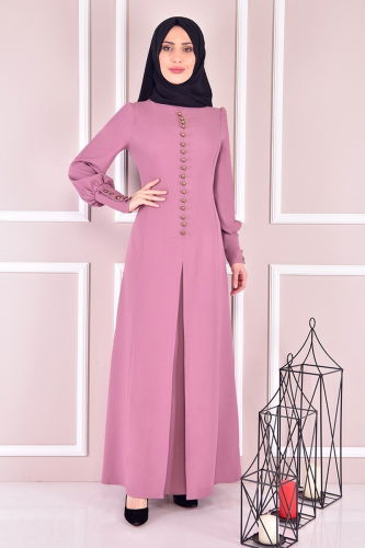 MRV A.S.M. - Accessories Buttoned Dress ASM21510-M Rose Dried