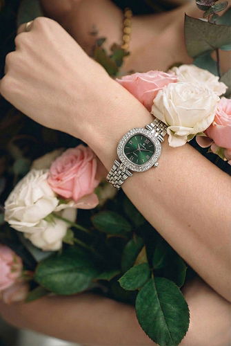 moda selvim Accessory 142CLSK1184 Silver & Emerald - Thumbnail