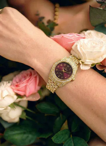 moda selvim الإكسسوار ذهبي وخمري 153CLSK1184 - Thumbnail