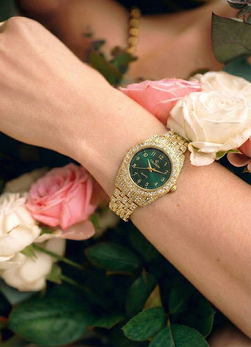 moda selvim الإكسسوار ذهبي&أخضر غامق 153CLSK1184 - Thumbnail