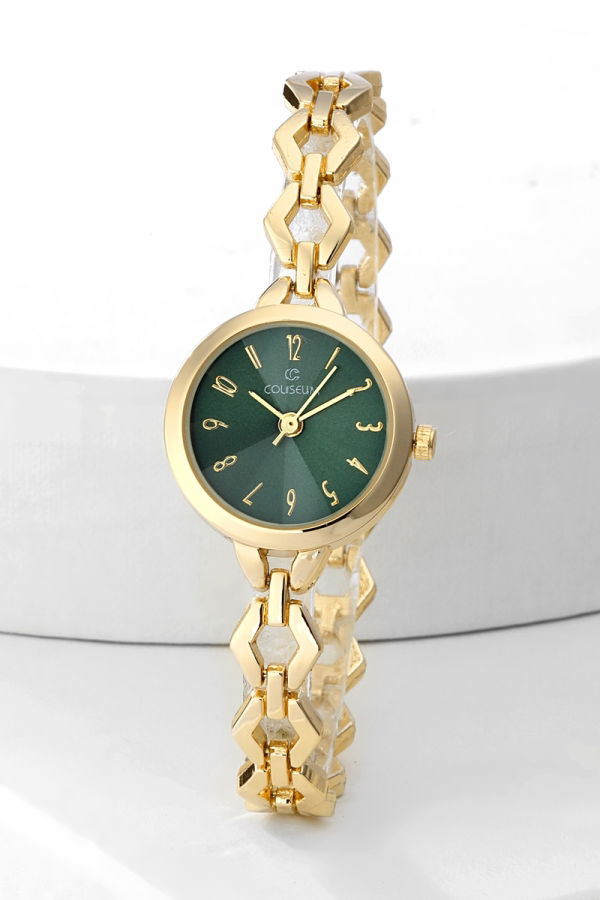 Modaselvim CLOCK Accessory 8768CLSK1184 Gold&Emerald