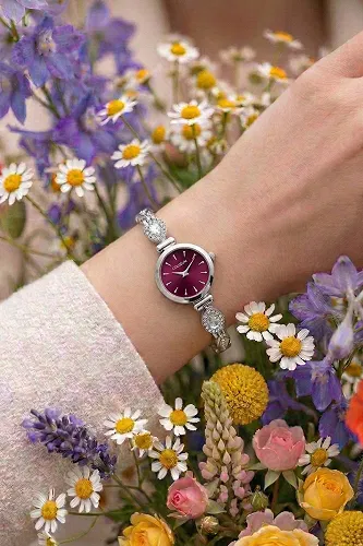 moda selvim Accessory 8794CLSK1184 Silver&Burgundy - Thumbnail