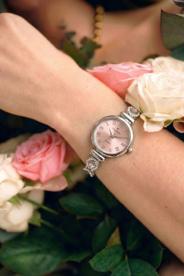 Modaselvim CLOCK Accessory 8794CLSK1184 Silver&Pink