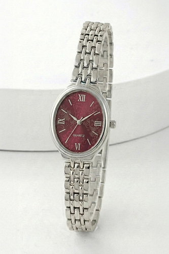 moda selvim Accessory 8830CLSK1184 Silver&Burgundy - Thumbnail