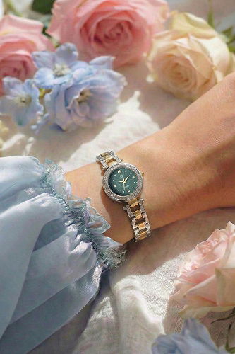 moda selvim الإكسسوار فضي وزيتي 8836CLSK1184 - Thumbnail