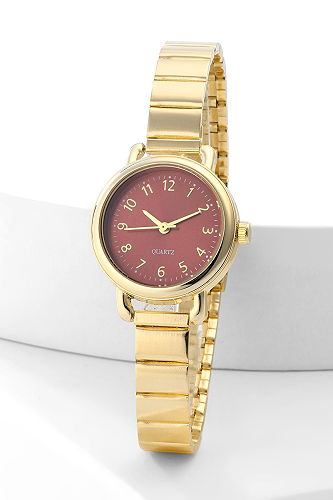 moda selvim Accessory 8844CLSK1184 Gold & Burgundy - Thumbnail