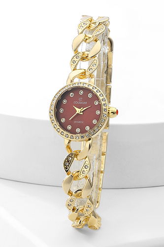 moda selvim Accessory 8853CLSK1184 Gold & Burgundy - Thumbnail