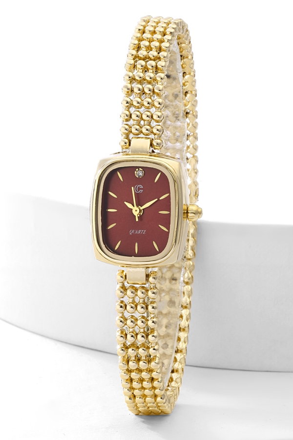 Modaselvim CLOCK Accessory 8905CLSK1184 Gold & Burgundy