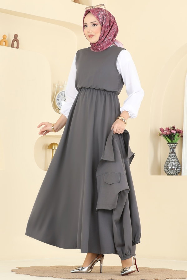 Aksesuar Cep Detaylı Takım 2778AYD574 Antrasit - Moda Selvim