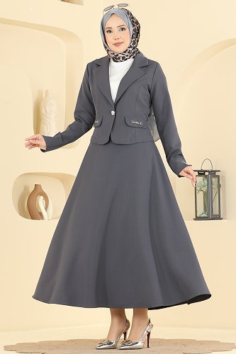 moda selvim Aksesuar Cepli 2 li Takım 2896SLK540 Antrasit - Thumbnail