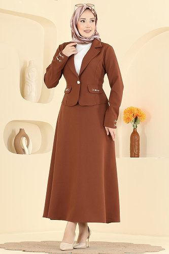 moda selvim Aksesuar Cepli 2 li Takım 2896SLK540 Kahve - Thumbnail
