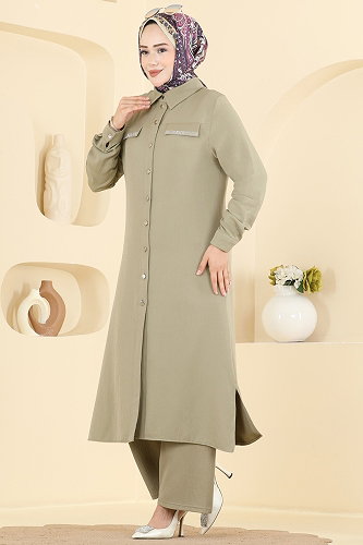 moda selvim Aksesuar Cepli 2 li Takım 9251PLK541 Çağla - Thumbnail