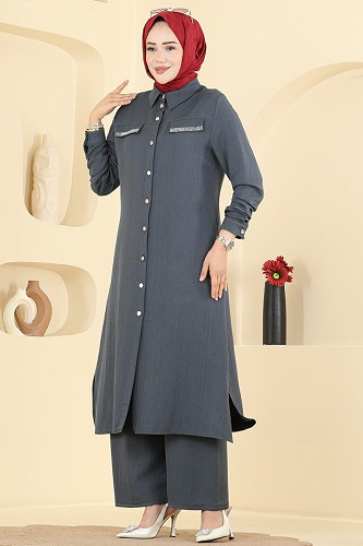 moda selvim Aksesuar Cepli 2 li Takım 9251PLK541 Füme - Thumbnail