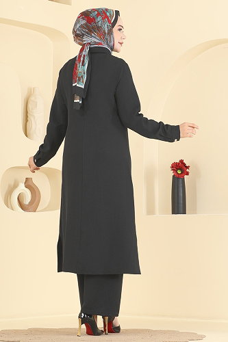 moda selvim Aksesuar Cepli 2 li Takım 9251PLK541 Siyah - Thumbnail