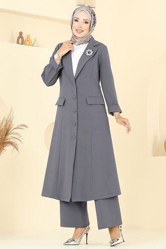 moda selvim Aksesuar Cepli Dabıl Takım 2685SL432 Füme - Thumbnail