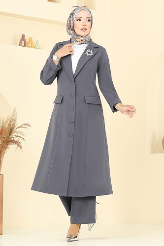 moda selvim Aksesuar Cepli Dabıl Takım 2685SL432 Füme - Thumbnail