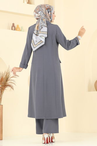 moda selvim Aksesuar Cepli Dabıl Takım 2685SL432 Füme - Thumbnail