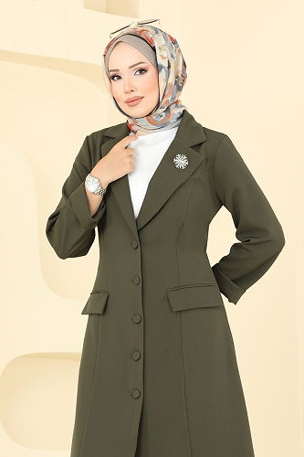 moda selvim Aksesuar Cepli Dabıl Takım 2685SL432 Haki - Thumbnail