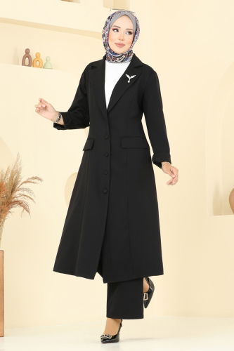 moda selvim Aksesuar Cepli Dabıl Takım 2685SL432 Siyah - Thumbnail