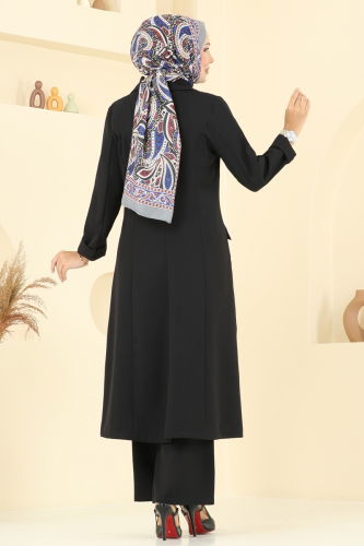 moda selvim Aksesuar Cepli Dabıl Takım 2685SL432 Siyah - Thumbnail