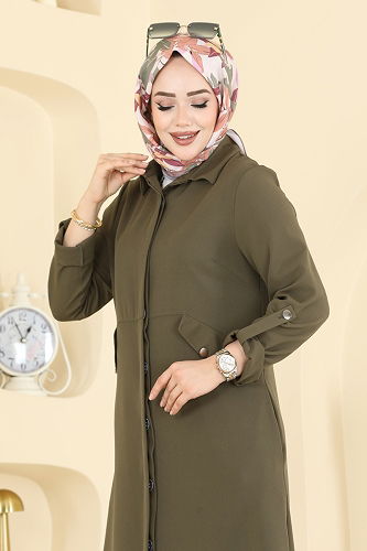 moda selvim Aksesuar Cepli Dabıl Takım 2792SL432 Haki - Thumbnail