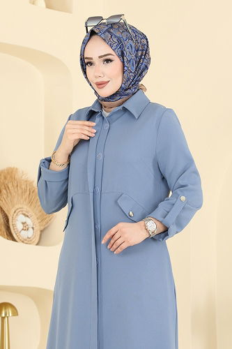 moda selvim Aksesuar Cepli Dabıl Takım 2792SL432 Mavi - Thumbnail