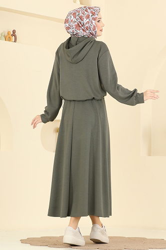 moda selvim Aksesuar Cepli Etekli Takım 3248HBS856 Haki - Thumbnail