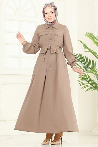 moda selvim Aksesuar Cepli Modal Elbise 2713SL432 Vizyon - Thumbnail