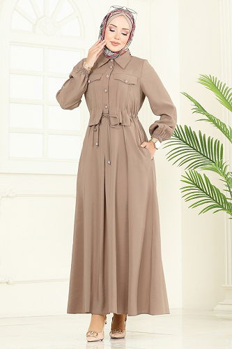 moda selvim Aksesuar Cepli Modal Elbise 2713SL432 Vizyon - Thumbnail