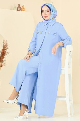 moda selvim Aksesuar Cepli Sofıa Takım 2669SL432 Bebe Mavisi - Thumbnail