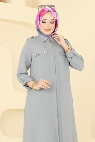 moda selvim Aksesuar Cepli Sofıa Takım 2669SL432 Gri - Thumbnail