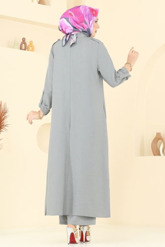 moda selvim Aksesuar Cepli Sofıa Takım 2669SL432 Gri - Thumbnail