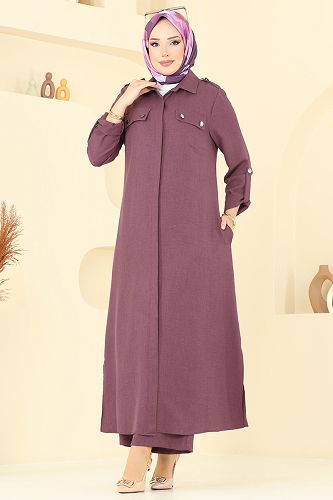 moda selvim Aksesuar Cepli Sofıa Takım 2669SL432 Koyu Gül Kurusu - Thumbnail