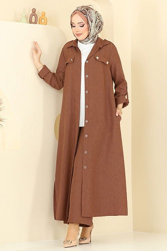 moda selvim Aksesuar Cepli Sofıa Takım 2669SL432 Taba - Thumbnail