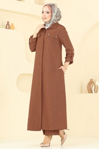 moda selvim Aksesuar Cepli Sofıa Takım 2669SL432 Taba - Thumbnail