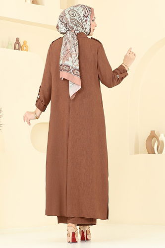 moda selvim Aksesuar Cepli Sofıa Takım 2669SL432 Taba - Thumbnail