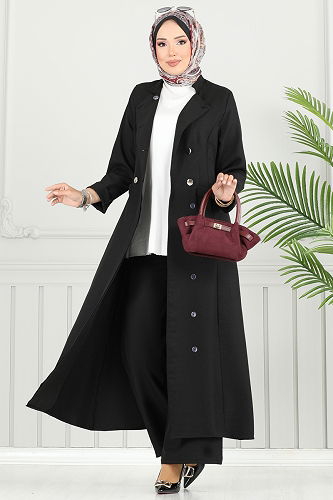 moda selvim Aksesuar Cepli Sofia Takım 2701SL432 Siyah - Thumbnail