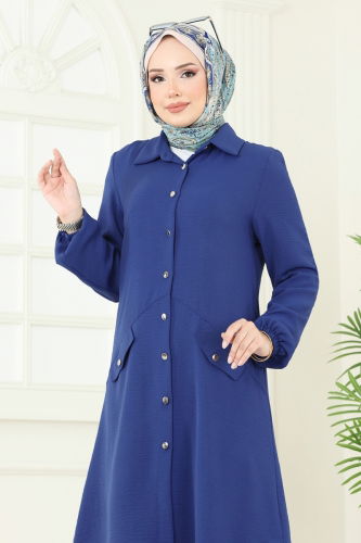 moda selvim Aksesuar Cepli Üçlü Takım 2676SL432 İndigo - Thumbnail