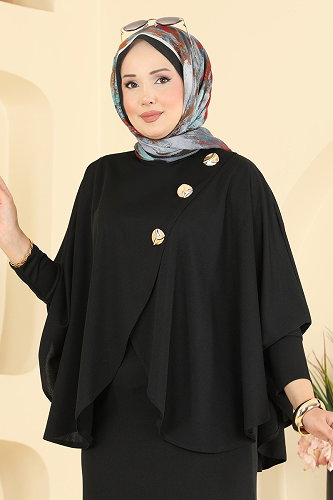 moda selvim Aksesuar Detaylı 2 li Takım 24055UKBK1160 Siyah - Thumbnail