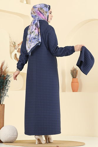 moda selvim Aksesuar Detaylı Kapitone Ferace 2070DFL152 Laci - Thumbnail