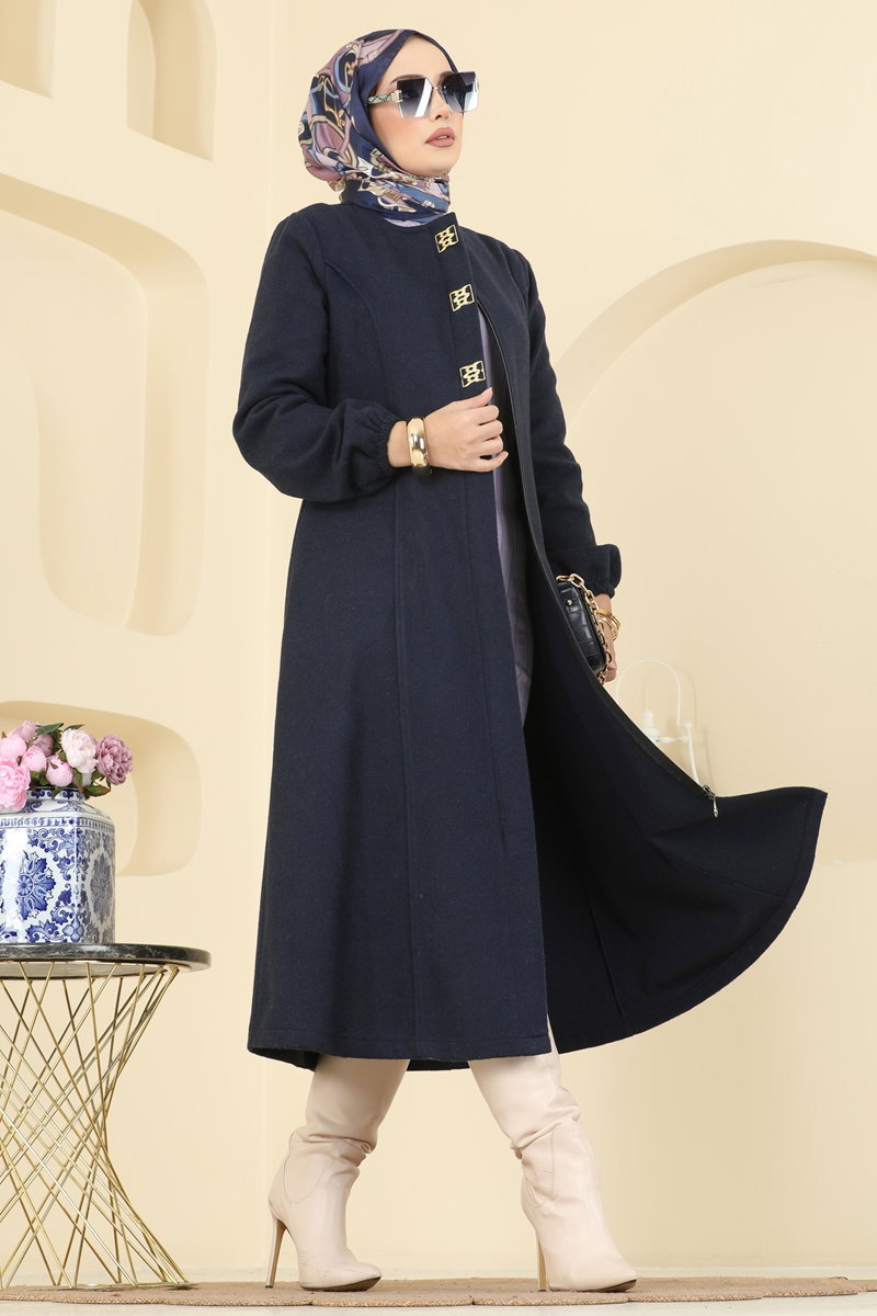 Aksesuar Detaylı Kaşe Kaban 8195AB368 Laci