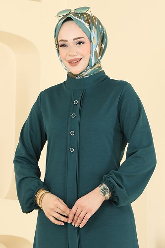 moda selvim Aksesuar Düğmeli 2 lİ Takım 24046UKBK1160 Petrol - Thumbnail