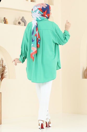 moda selvim Aksesuar Düğmeli Dabıl Pantolon 6627YG95 Ekru - Thumbnail